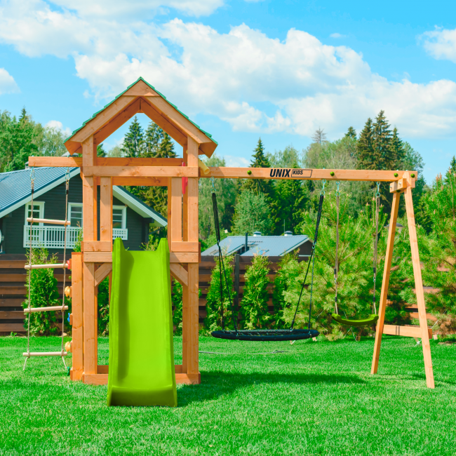 Детский игровой комплекс UNIX Kids (6 in 1) Light Green Детский игровой комплекс UNIX Kids (6 in 1) Light Green