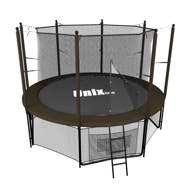 Батут с сеткой UNIX line 8 ft Black / Brown (inside)