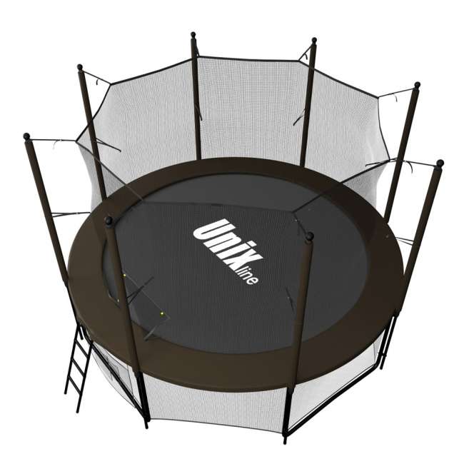Батут с сеткой UNIX line 8 ft Black / Brown (inside)