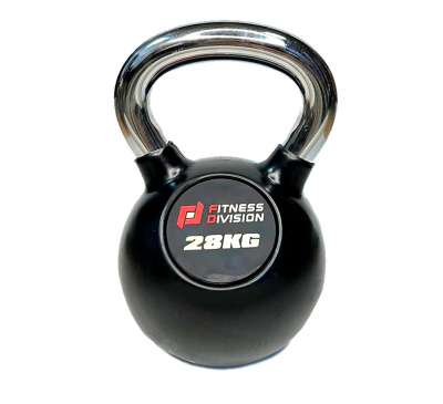 Гиря Fitness Division 28 кг обрезиненная с хромированной ручкой Гиря Fitness Division 28 кг обрезиненная с хромированной ручкой