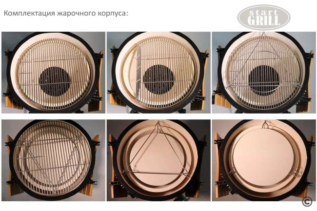 Керамический гриль-барбекю Start Grill 24 дюйма (черный) (61 см) Керамический гриль-барбекю Start Grill 24 дюйма (черный) (61 см)