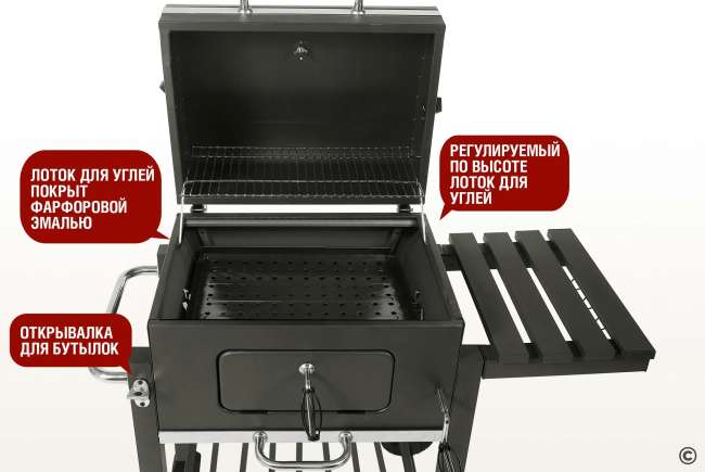 Прямоугольный угольный гриль Start Grill LOCKER