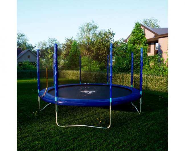Батут с сеткой DFC Trampoline Fitness 14 ft синий Батут с сеткой DFC Trampoline Fitness 14 ft синий