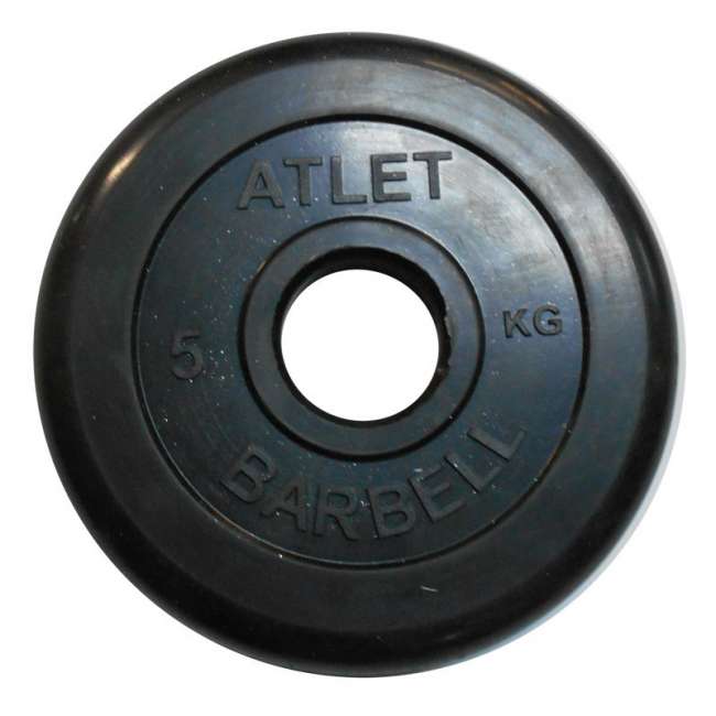 Диски обрезиненные Barbell Atlet 26 мм черные, вес от 1,25 до 25 кг в ассортименте Диски обрезиненные Barbell Atlet 26 мм черные, вес от 1,25 до 25 кг в ассортименте