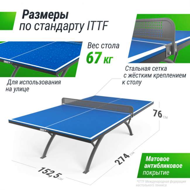 Антивандальный теннисный стол UNIX Line 14 mm SMC (Blue/Grey) Антивандальный теннисный стол UNIX Line 14 mm SMC (Blue/Grey)