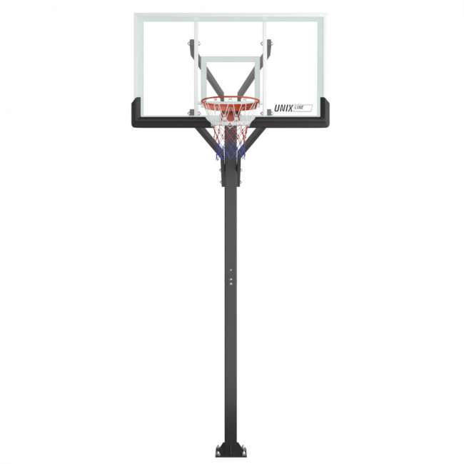 Баскетбольная стойка стационарная UNIX Line B-Stand-TG PRO 72"x42" R45 H230-305 см
